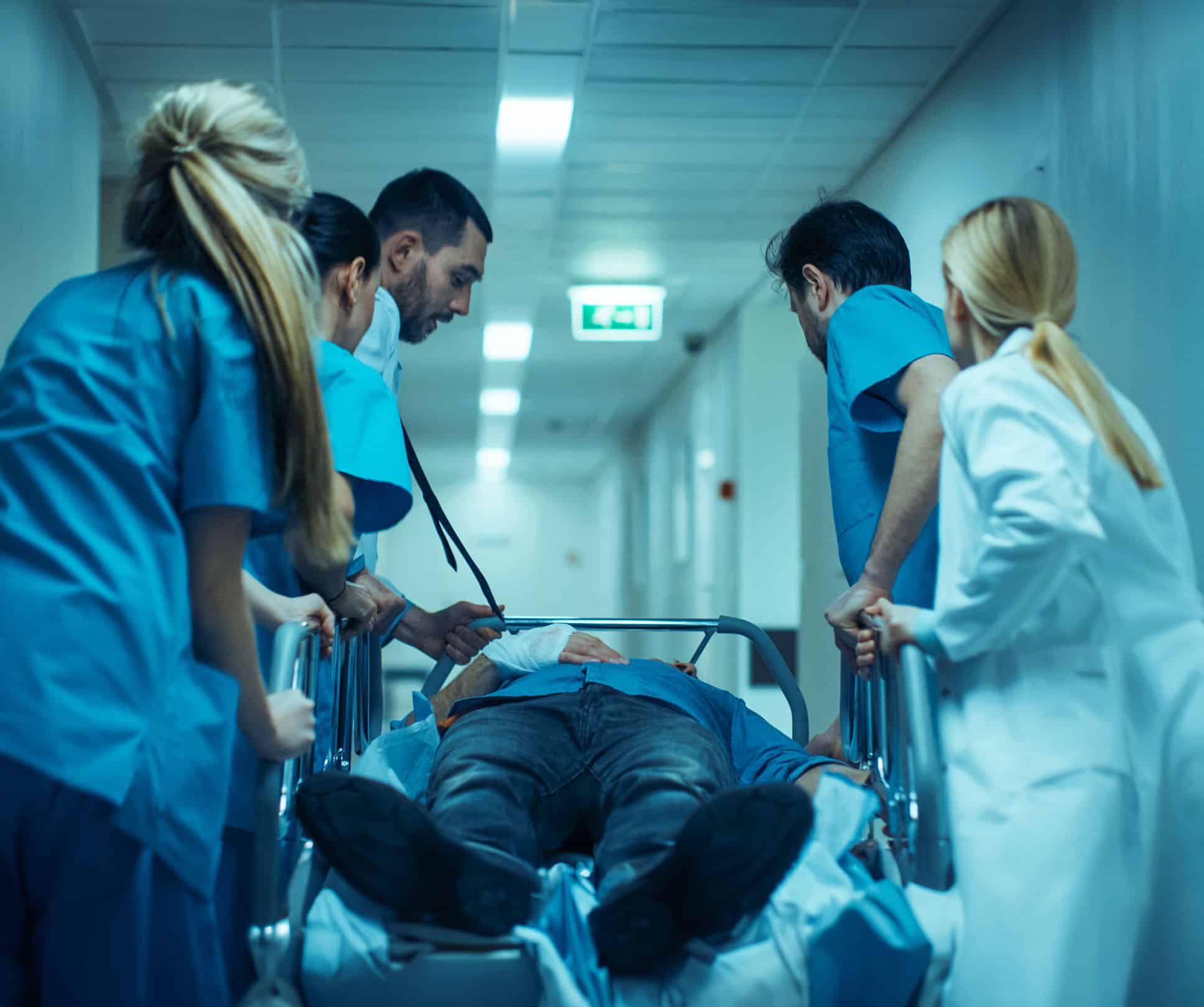 Locum tenens physician with a patient